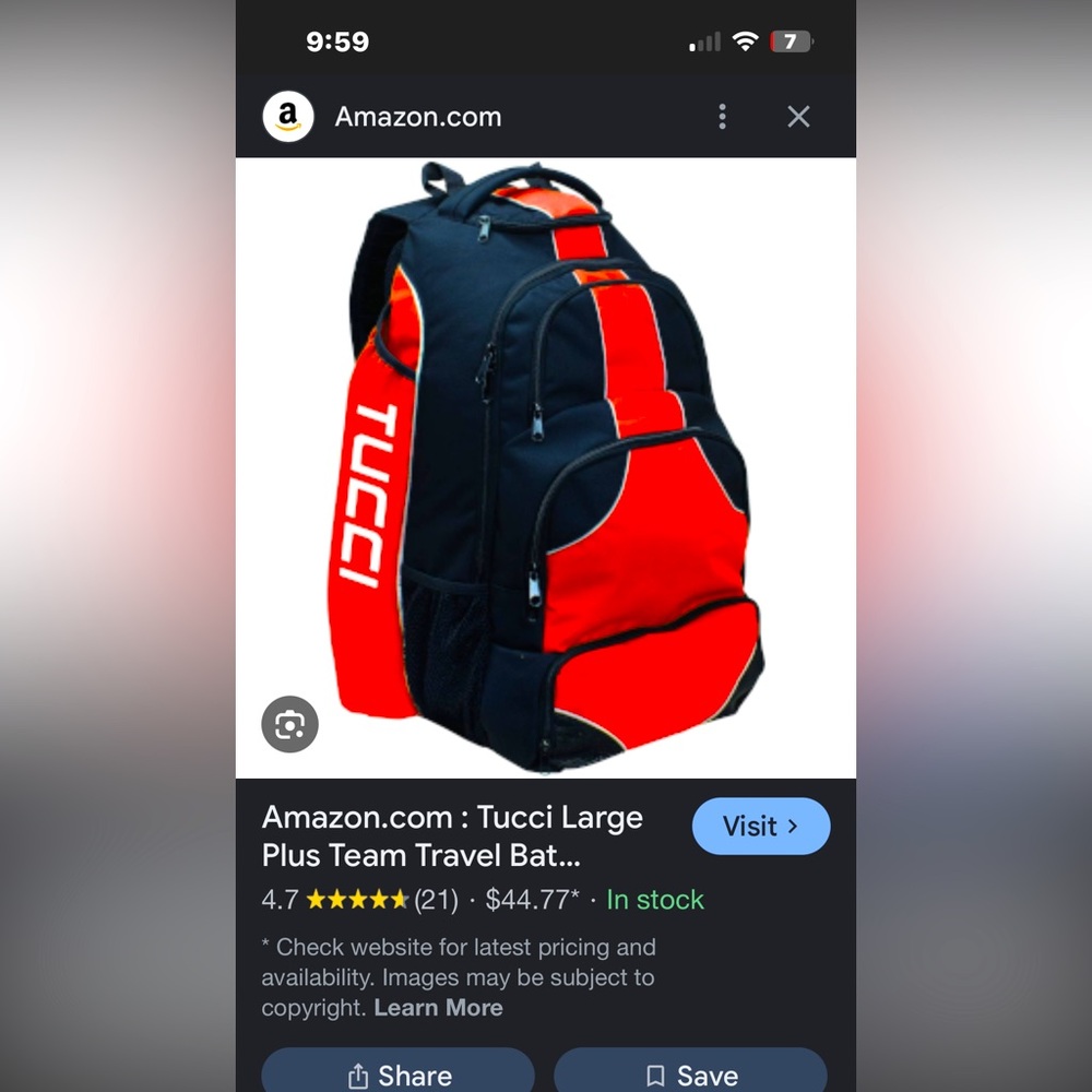 Tucci Large Brand New Never Used Baseball Travel Bags